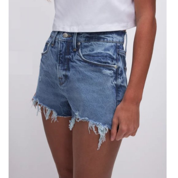 Good American Indigo433 Good 90s Shorts 0 - Picture 1 of 13